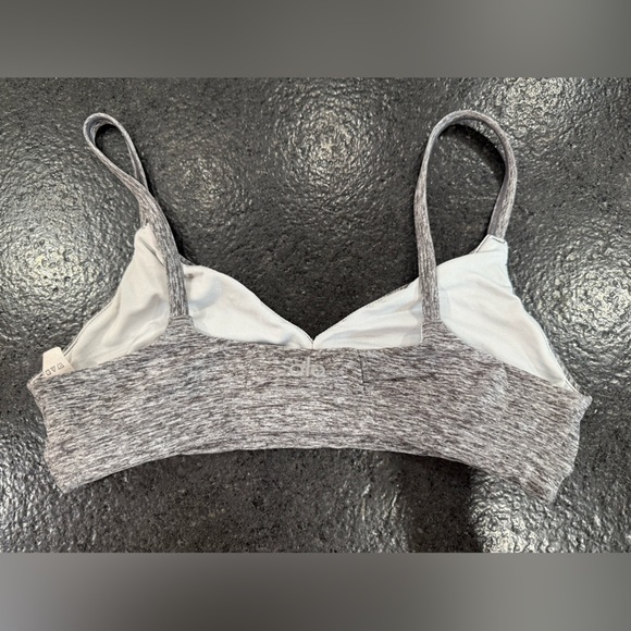Alo Yoga Alosoft Lounge Cutout Bra – Grey Heather, XS, Like New - Picture 8 of 11